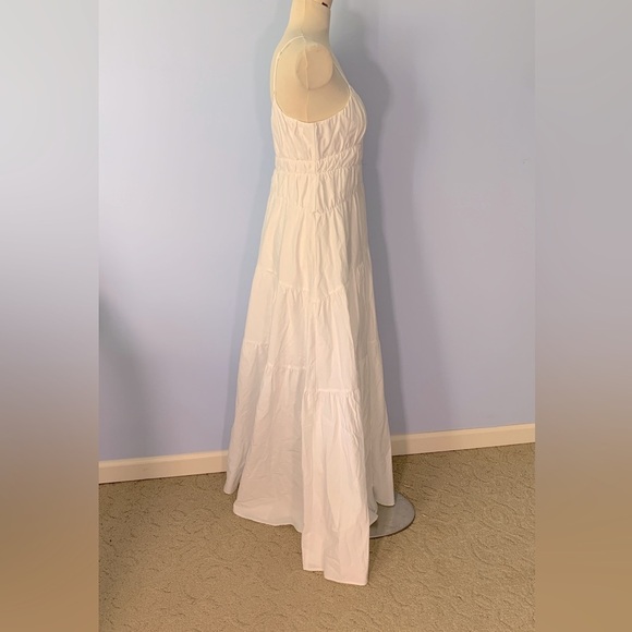 Express tiered white goddess maxi summer dress size small adjustable strap - Picture 2 of 10
